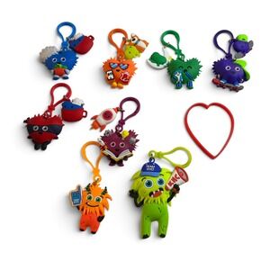 American Heart Association KHC Kids Heart Challenge Monster Keychain Lot of 8